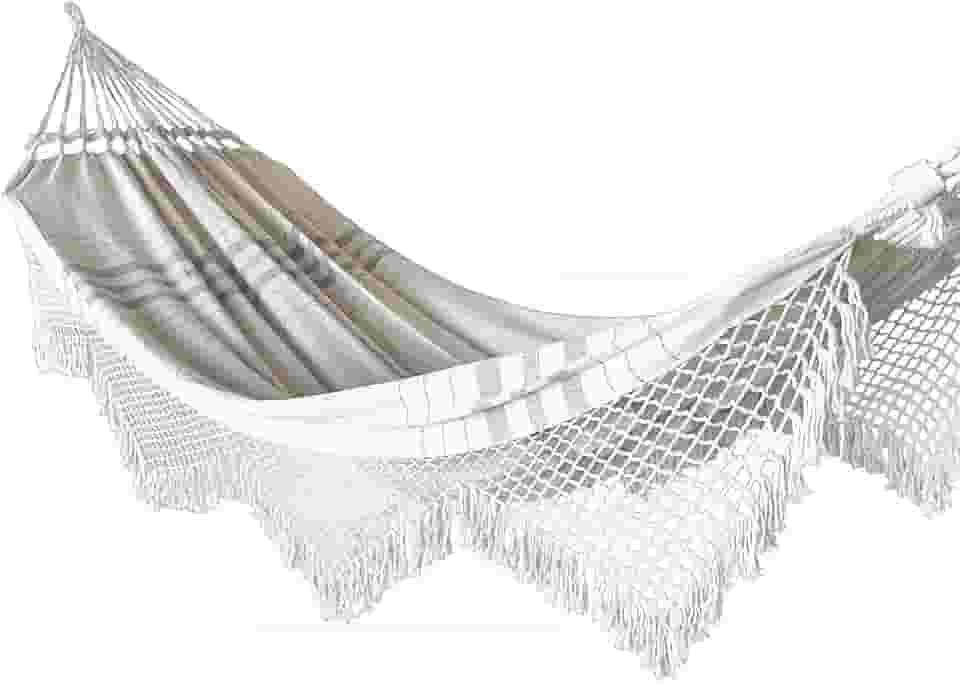 Rede Grande De Dormir Para Casal King Reforçada 4,70 Metros Cor:Cru