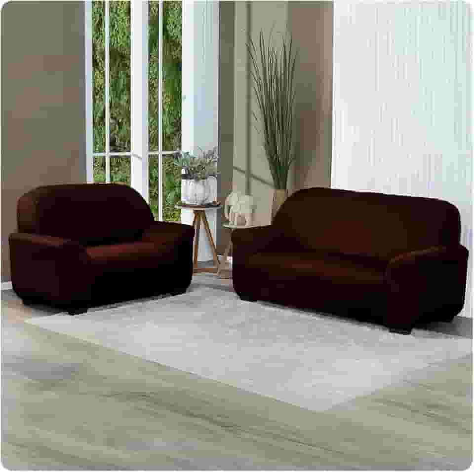 Capa Para Sofá Grossa em Malha Gel 2 e 3 Lugares Cores Diversas (Marrom)