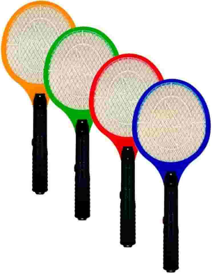 Raquete Elétrica Mata Mosquito Recarregável Portátil – Elimina Insetos, Moscas e Pernilongos com Segurança