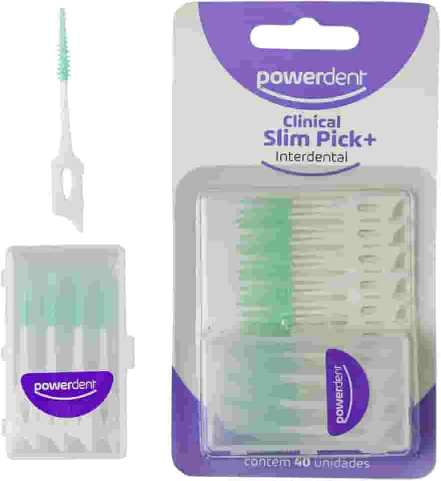 Escova Interdental Powerdent Slim Pick+ com estojo - 40 un
