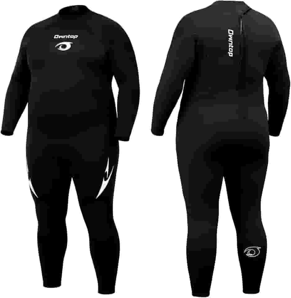 Roupa de mergulho plus size masculina e feminina, neoprene de 3/2 mm, com zíper nas costas, roupa de mergulho térmica de corpo inteiro para mergulho em água fria e surfe
