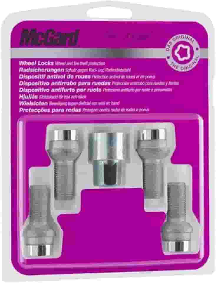 Parafuso Antifurto Mcgard original Kit de Roda c/porca chave segredo importado contra roubo e remoção resistente cromado homologado montadoras (28018)