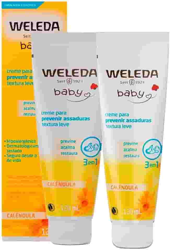 Kit 2 Creme para Assadura de Bebê Calêndula Baby Weleda 120ML Proteção Natural contra Assaduras, Uso Diário desde o 1º Dia de Vida