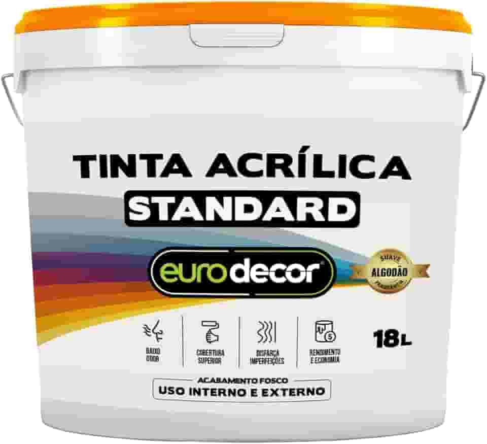 Tinta Acrílica Standard Euro Decor 18L Sem Cheiro Anti Mofo Interior e Exterior (Gelo)