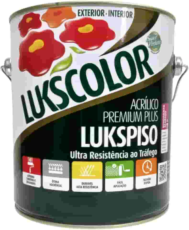 Tinta Acrílica Fosca Lukscolor Piso Lukspiso 3,6L (Cinza)