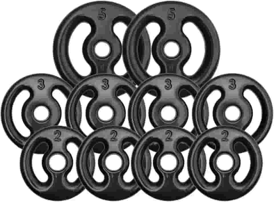 Kit Com 30kg de Anilhas Emborrachadas (Preta)