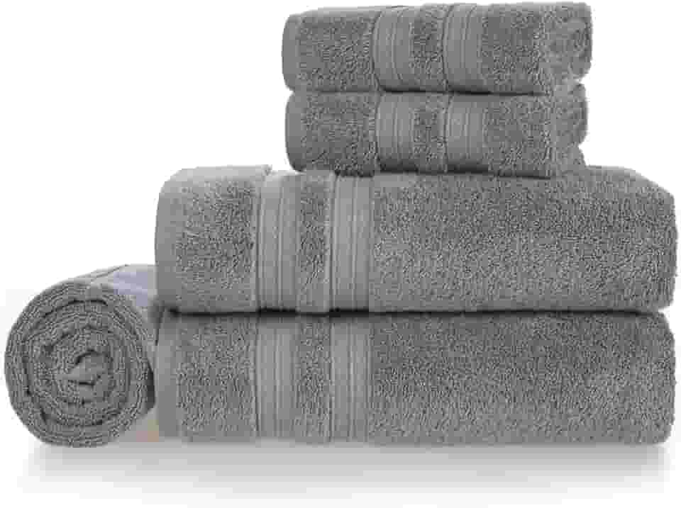 Jogo de Toalhas de Banho Gigante 100% Algodão Macia Alta Absorção Karsten Unika, Banhão 500g/m² - 5 Peças (Cinza Chumbo)