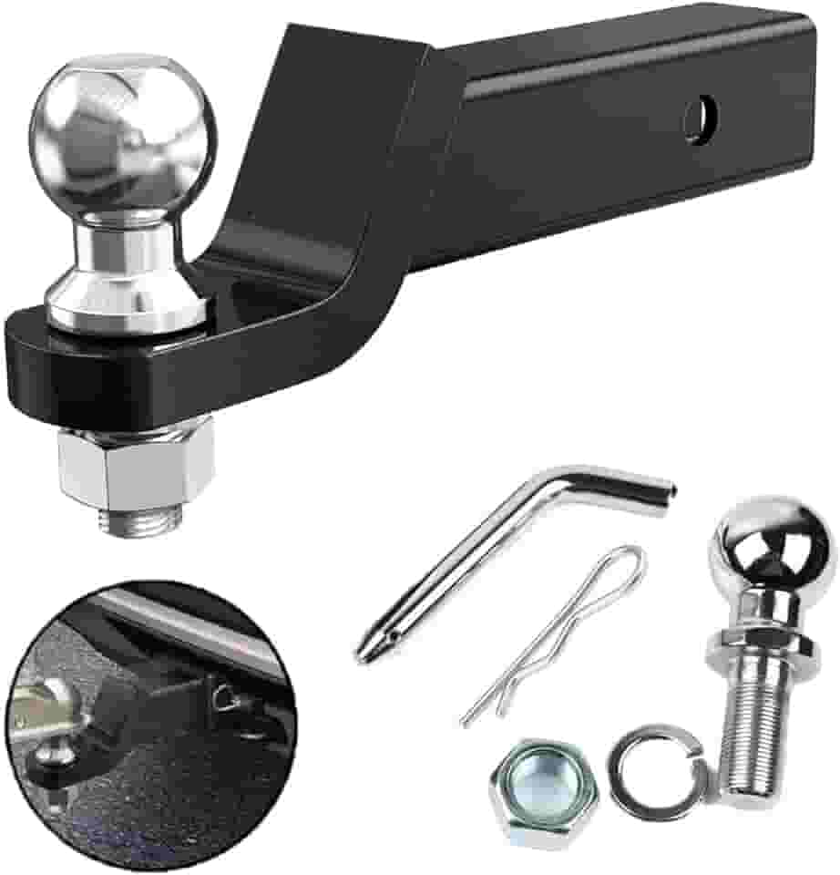 Kit de Montagem de Bola de Engate de Reboque - Bola de 2" Cromada em Aço - Suporta Cargas Nível IV - Diâmetro da Haste 20mm - ldeal paratrailers, caravanas emuito mais