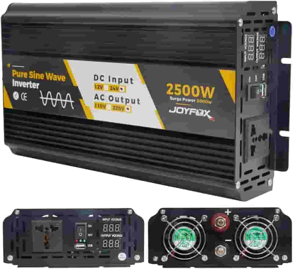 Joyfox Inversor Energia Onda Senoidal Pura 800W 1000W 2000W 2500W 4000W 12v / 24v Para 110v / 220v Usb Conversor Transformador Tensão (24v Para 220v 2500W Pico 5000w)