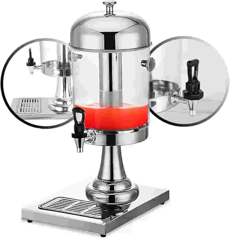 Suqueira Dispenser Suco Refresqueira Inox 8 Litros Torre de Chopp Poncheira Profissional Premium