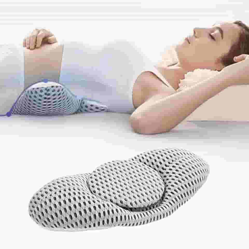 Travesseiro Ortopédico de Apoio Lombar – Almofada Anatômica Borboleta, Alívio da Dor nas Costas, Ajuste de Altura e Material Respirável para Dormir, Trabalhar e Dirigir