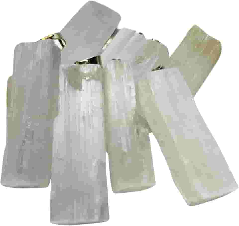 Pingente Selenita Lapidada Natural Purificação