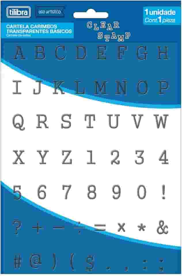 Tilibra - Cartela Clear Stamp Carimbos Básicos - Blister com 1 Unidade