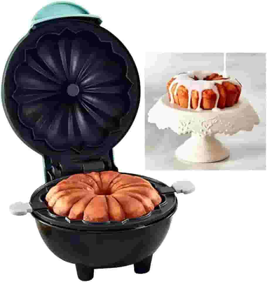 Máquina de bolo de lava para fazer bolos, mini donuts, panquecas para café da manhã, lanches, sobremesas, superfície antiaderente, máquina de bolo, aquecimento duplo