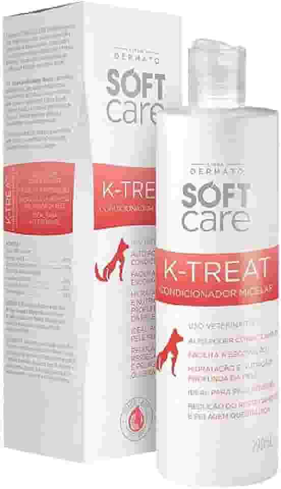 K-Treat Condicionador Micelar Soft Care 290mL - Condicionador com hidratação intensiva para pele e pelagens sensíveis de cães e gatos - Auxílio na recuperação da pele