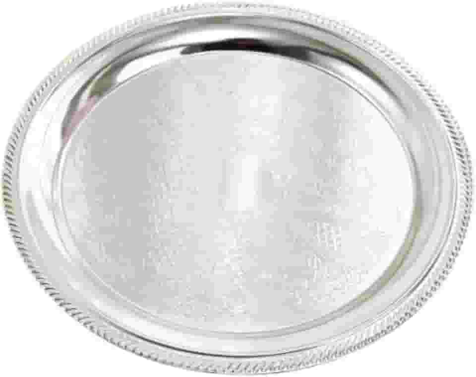 Bandeja de Armazenamento, Prato de Servir para Camping, Prato de Jantar, Prato de Liga de Alumínio para áreas Externas, Prata, Tamanho real