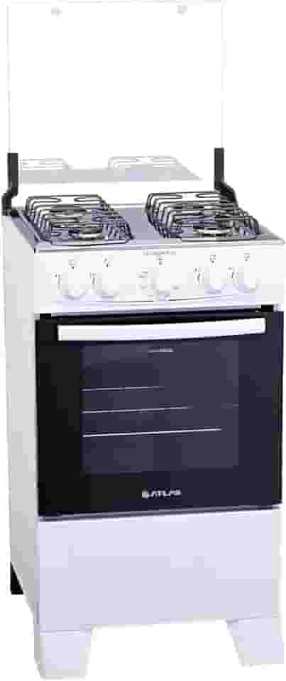 Fogão Atlas 4 Bocas Mesa de Inox Coliseum Plus Branco