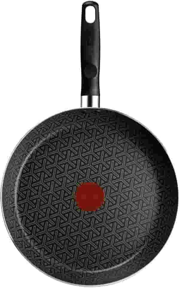 Frigideira Rochedo Robusta Grafite 30cm com Antiaderente Resist 3X, Reforçado com Partículas Minerais, Alta Espessura, Base Limpa Fácil e Thermo-Sinal