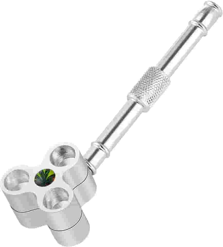 Sivaopa Cachimbo De Tabaco Giratório Sivapa - Fumar Com Câmara Tripla, Prateado, 3,8 X 1 0,3 Pol.