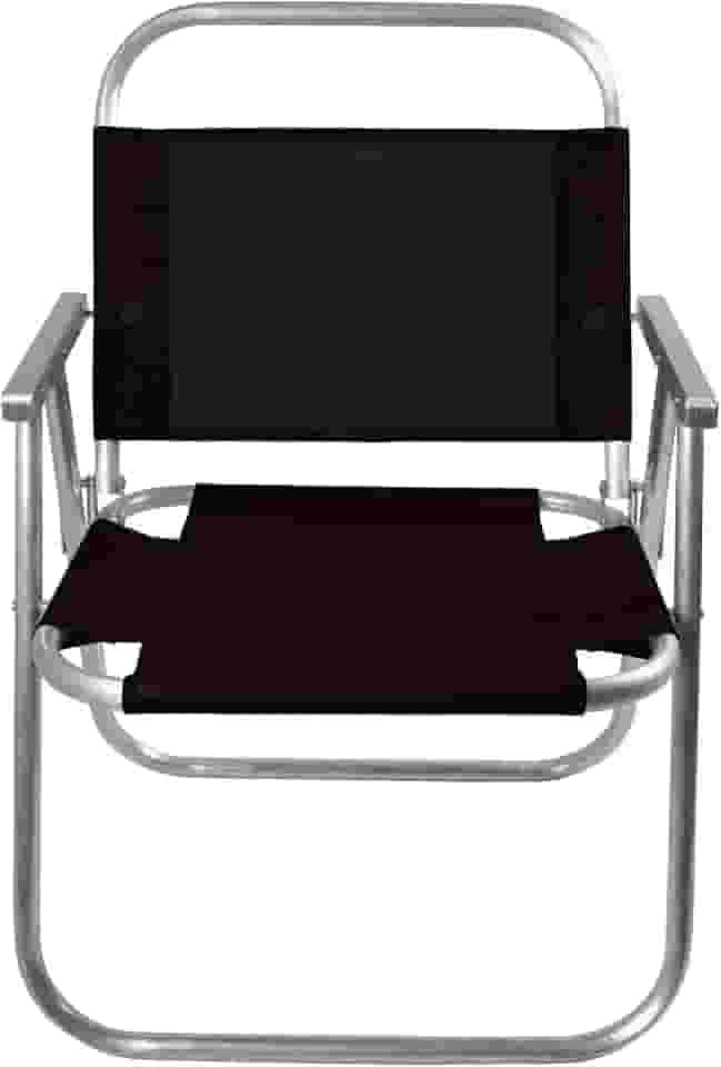 CADEIRA DE PRAIA ALUMINIO SENTAR REFORÇADA 150KG (PRETO)
