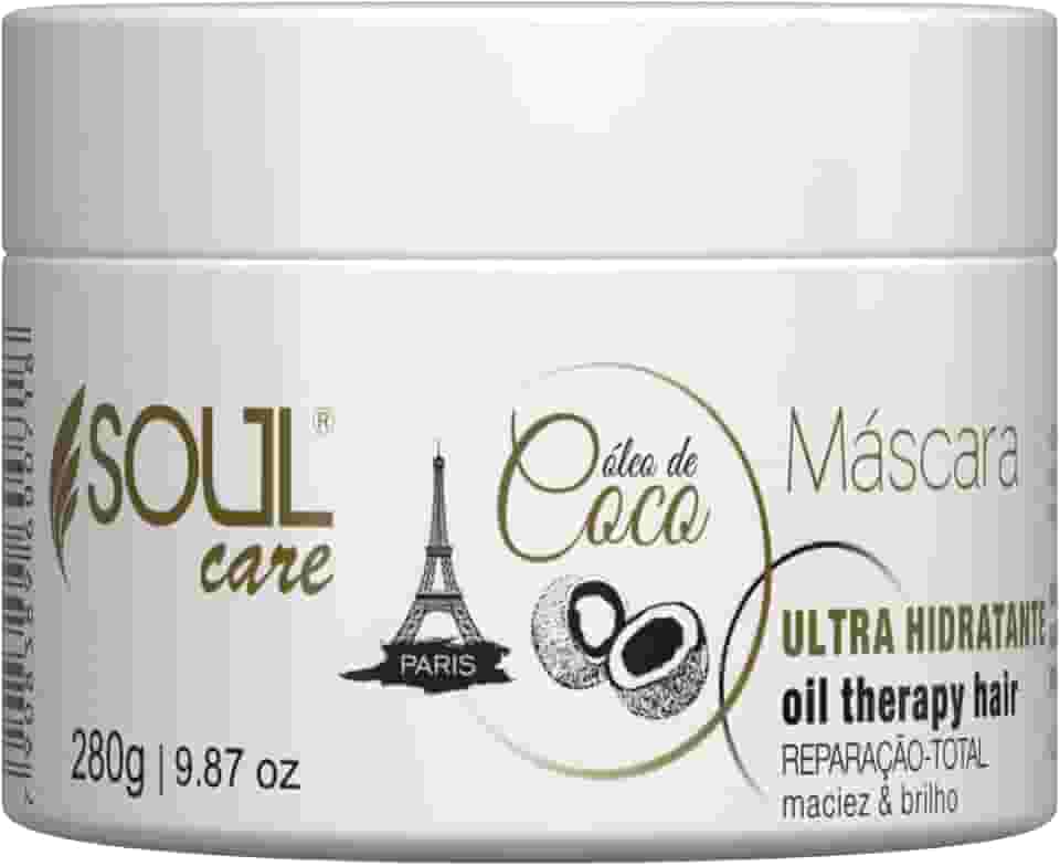 Máscara de Hidratação Óleo para Cabelo de Coco Soul Care Profissional | Cronograma Capilar Pós-Química (280g)
