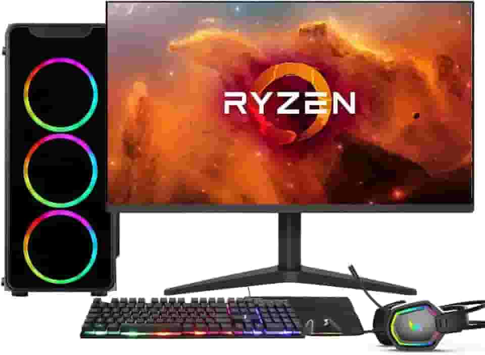 PC Gamer Completo AMD Ryzen 7 5700G, Gráficos Radeon VEGA 8, 16GB DDR4, SSD 512GB, Fonte 500W, Monitor 21.5" 75Hz, 3green Force - 3F-016