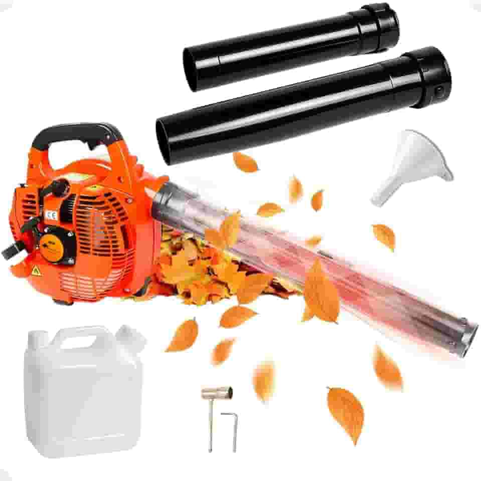 BASCCO - Soprador de Folhas a Gasolina 26 Cilindradas - 2 Tempos, Completo,Potente, Eficiente para Jardim e Limpeza externa