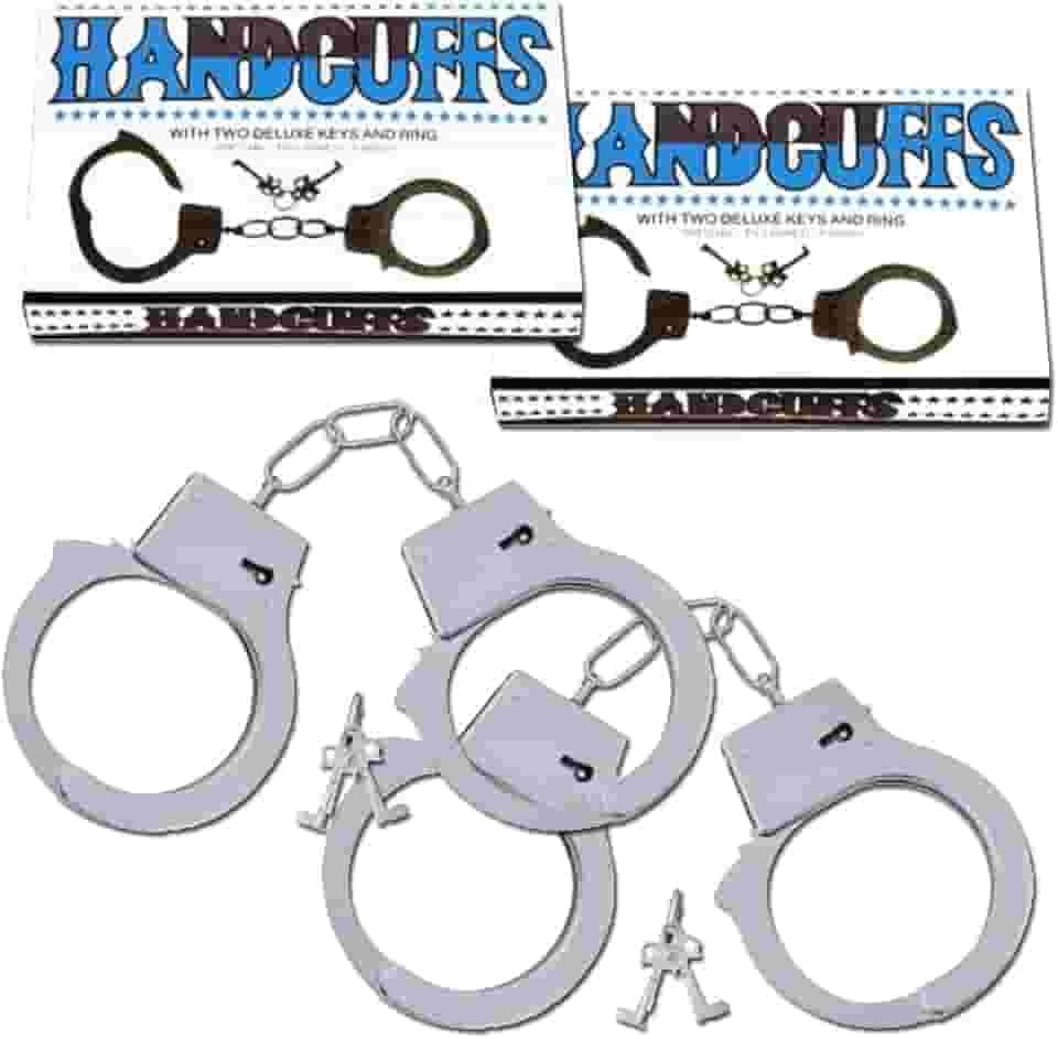 Kit Casal 2un Algemas de Metal Para Realizar Fantasias e Fetiches Sensuais policial Sexy Sexshop