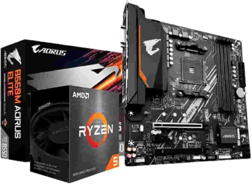 Kit Upgrade AMD Ryzen 5 5600GT Placa Mãe Gigabyte B550M Aorus Elite