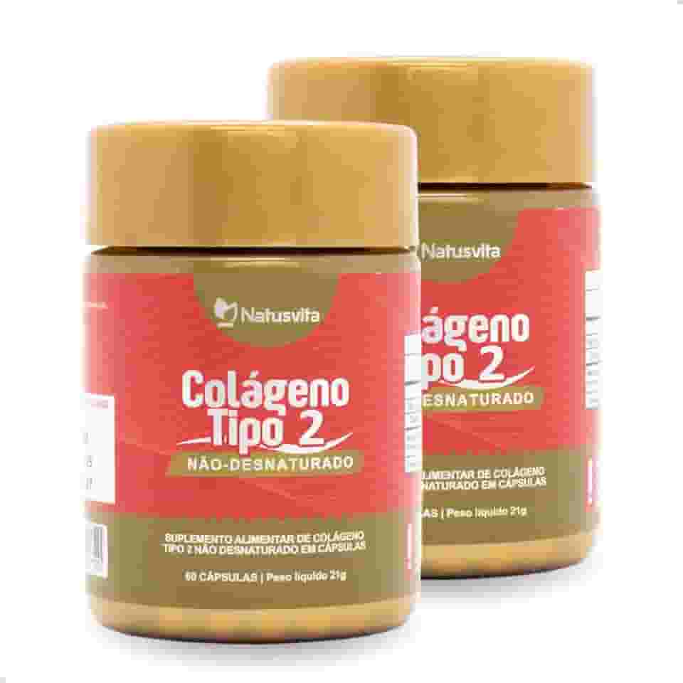 Colágeno Tipo 2 Não Desnaturado. 40mg por Cápsula. (2 und. 120 cápsulas)