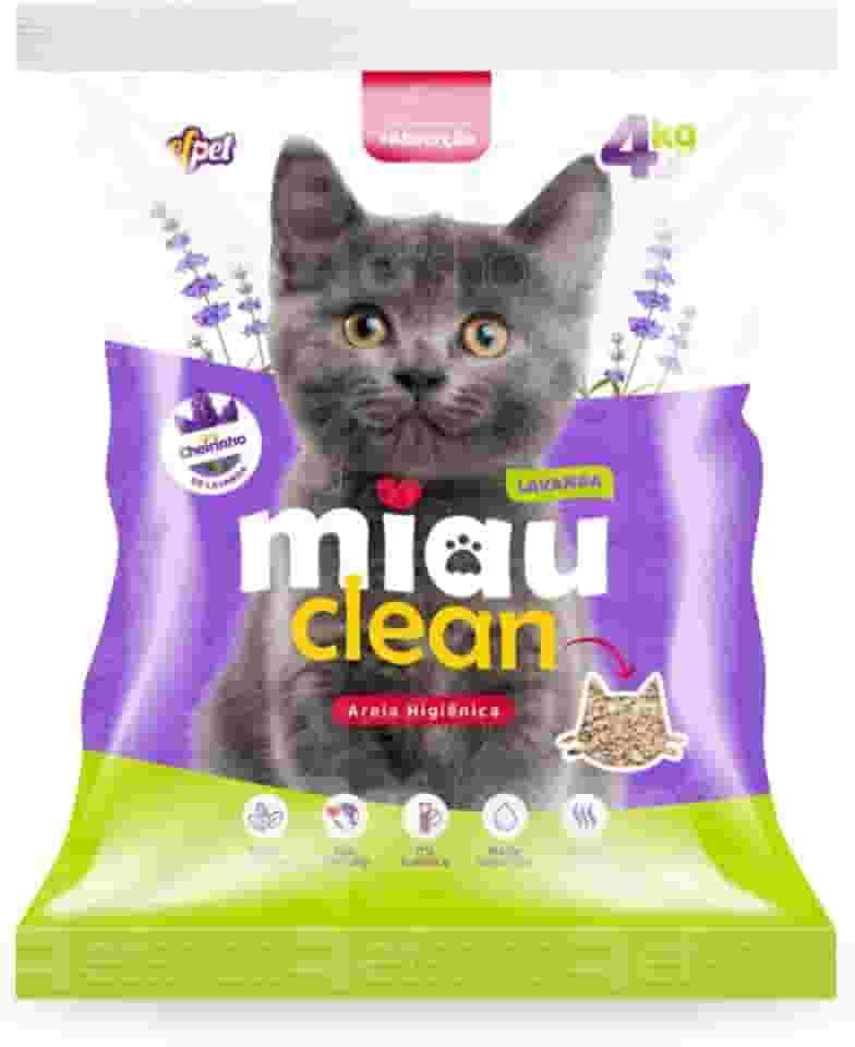 Areia Sanitária Antiodor Miau Clean Para Gatos Tira Cheiro (4 Kg - Perfumada)