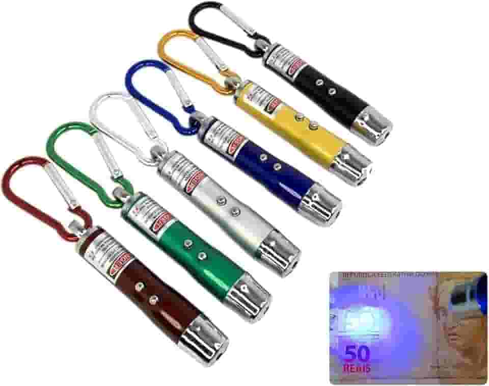 Laser Caneta Detectora Notas Falsas Luz Ultravioleta 3 Em 1