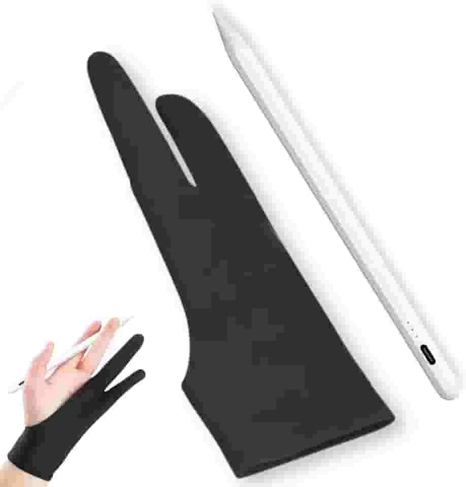 Combo Luva + Caneta Para Tablet Desenho Digital Universal Stylus Pen Touch Ponta Fina Smartphone Celular Mesa Digitalizadora