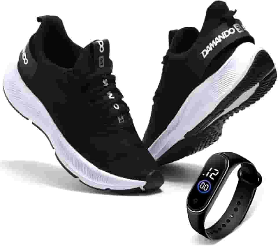 Tenis Masculino Academia Corrida Treino Esportivo Caminhada Confortavel e Leve + Relógio Digital