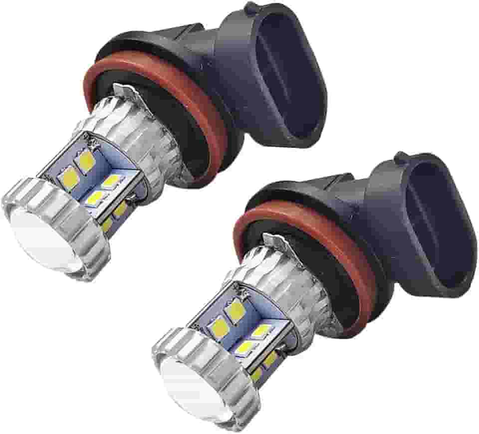 Ruiandsion 2 lâmpadas de LED H8 H11 super brilhantes 3030 20SMD com projetor para luz diurna DRL ou faróis de neblina, brancas