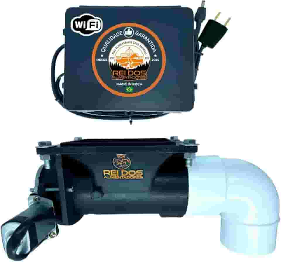 Alimentador Automático Mecanismo Dosador de Ração com Timer WIFI Externo controlado via Aplicativo para Cachorro Cavalo Bovino Ovelha Carneiro Cabrito Porco Galinha Pato Coelho Peixe