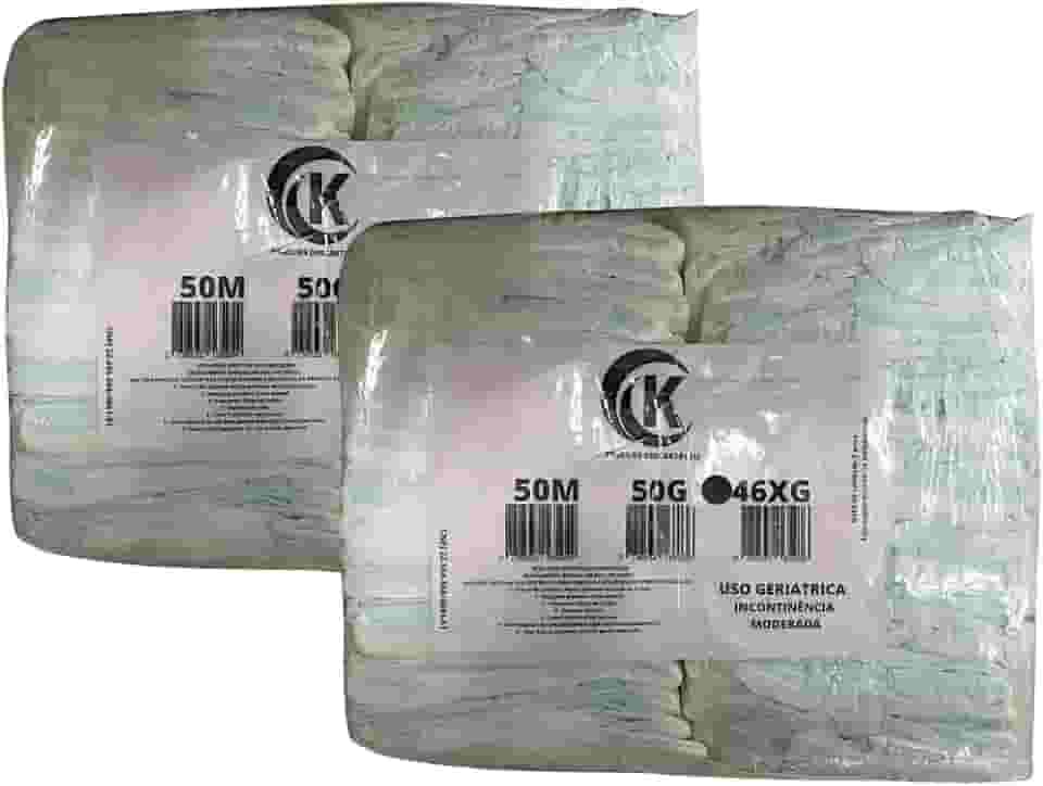 Kit com 2 Fralda Geriátrica Adulto Segunda Linha Com 50 Unidades Tamanho M G XG Incontinência Moderada (X-Grande)