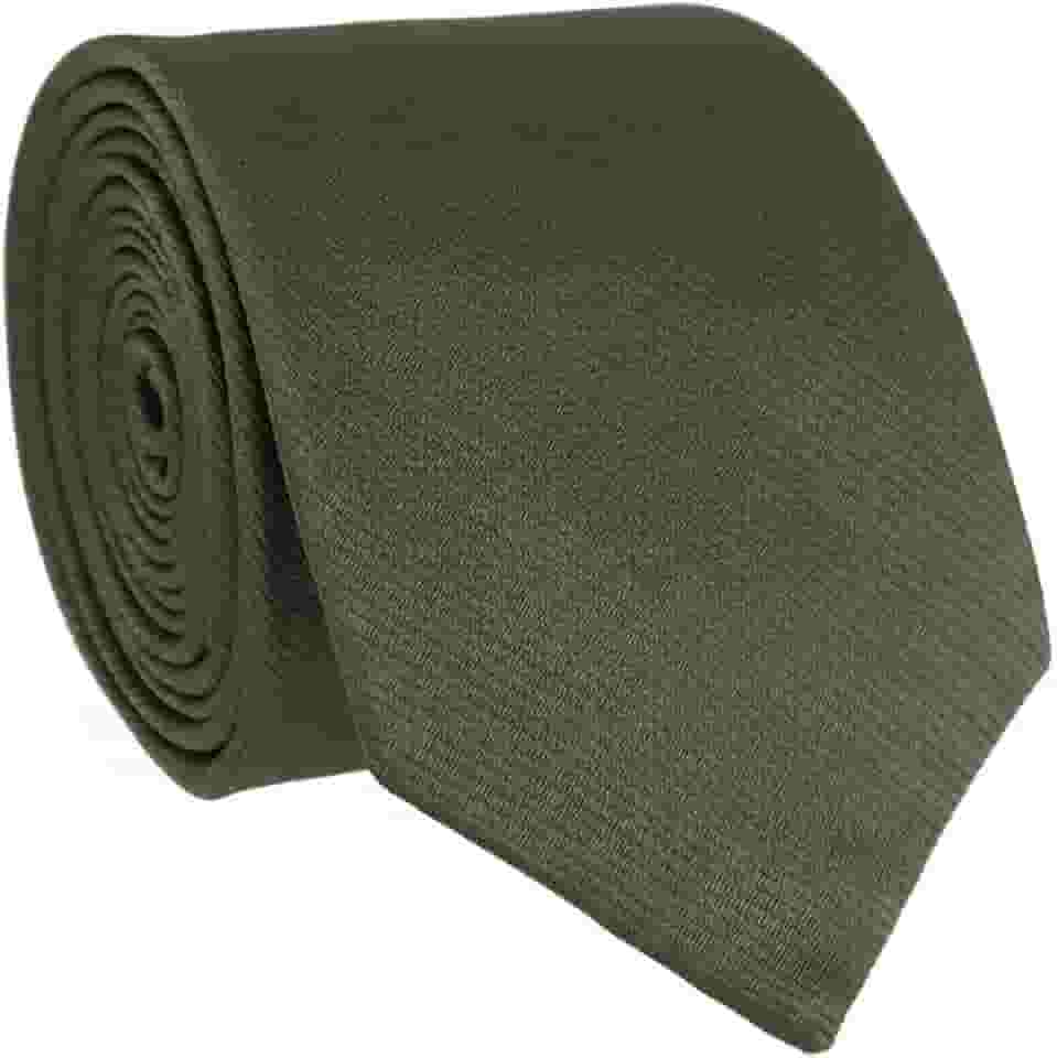 Gravata Social Masculina Verde Oliva Semi Slim Lisa Casamento Padrinhos Fardamento Evento