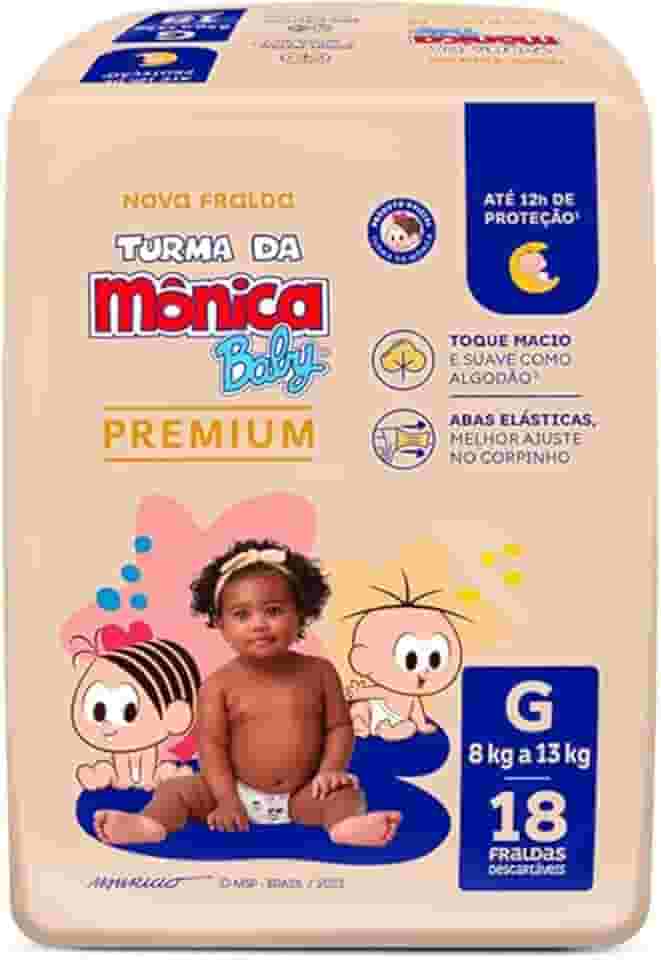 Turma da Mônica Baby Premium Jumbo G 18 Unidades