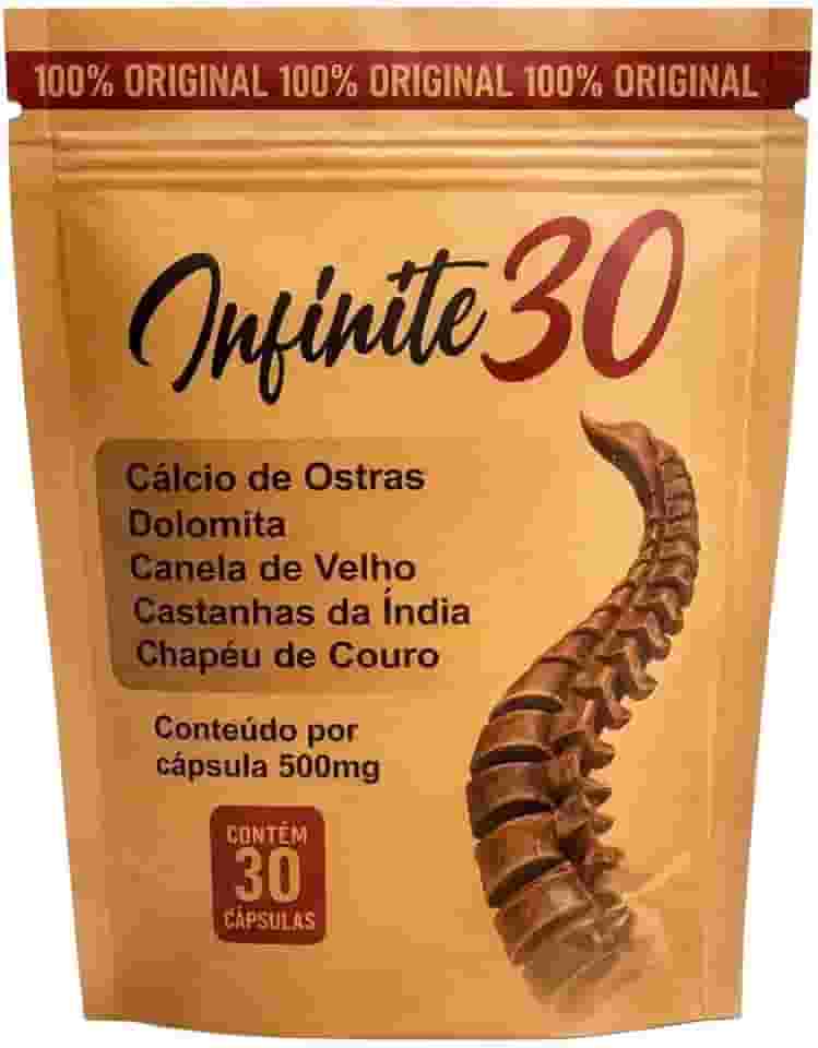 Infinite30 Suplemento Natural com Cálcio de Ostras, Dolomita e Canela de Velho, 30 Cápsulas de 500mg