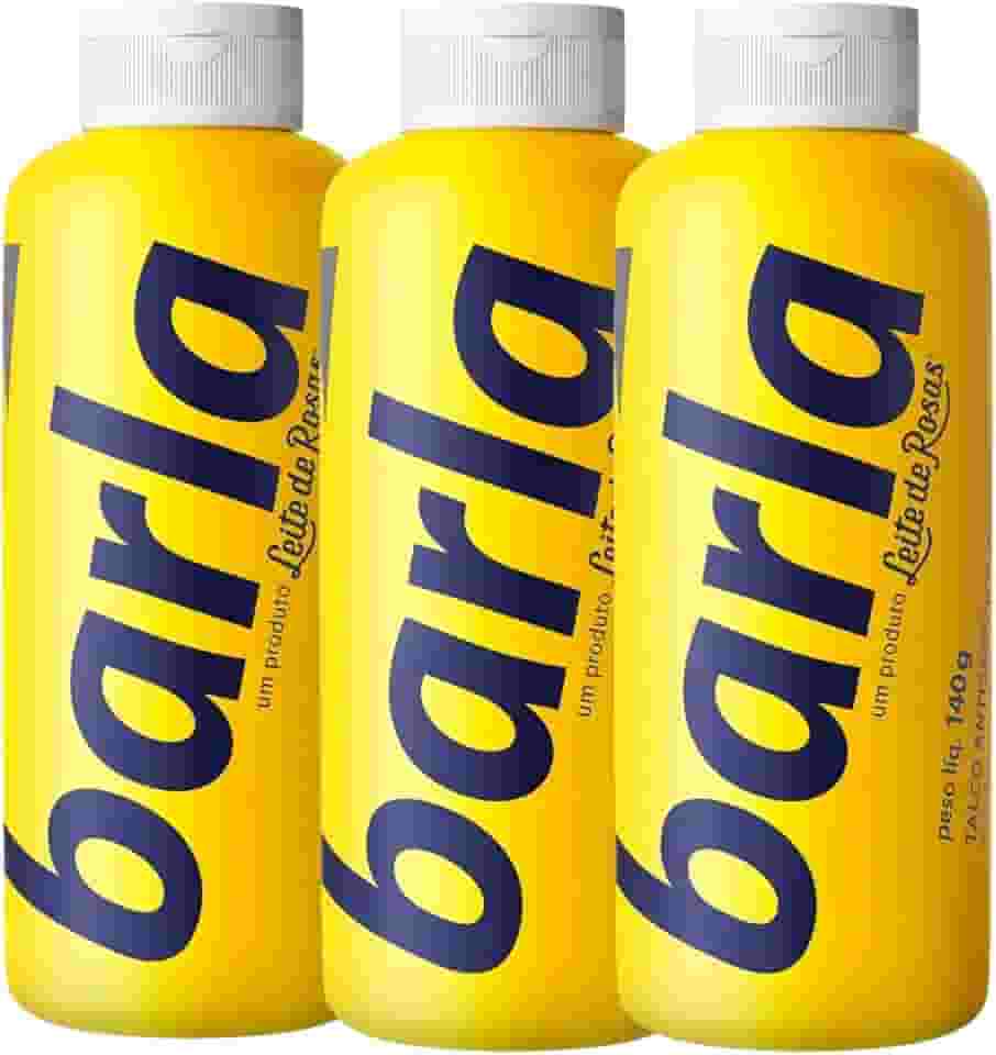 KIT 3 TALCO BARLA GRANDE 140G ANTISSÉPTICO COM PERFUME PÉ, AXILA E VIRILHA