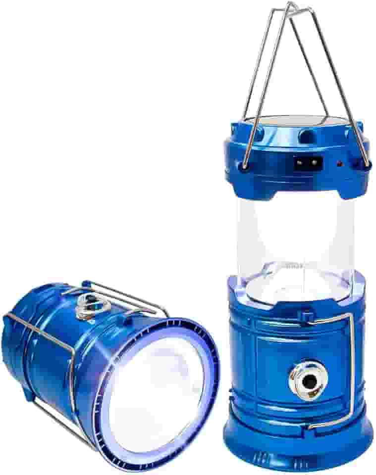 Lampião LED Lanterna Recarregável Com Luz Solar Camping Luminária 2 em 1 Iluminação Acampamento Pesca Trilhas Multiuso Carregador USB Portátil Emergências