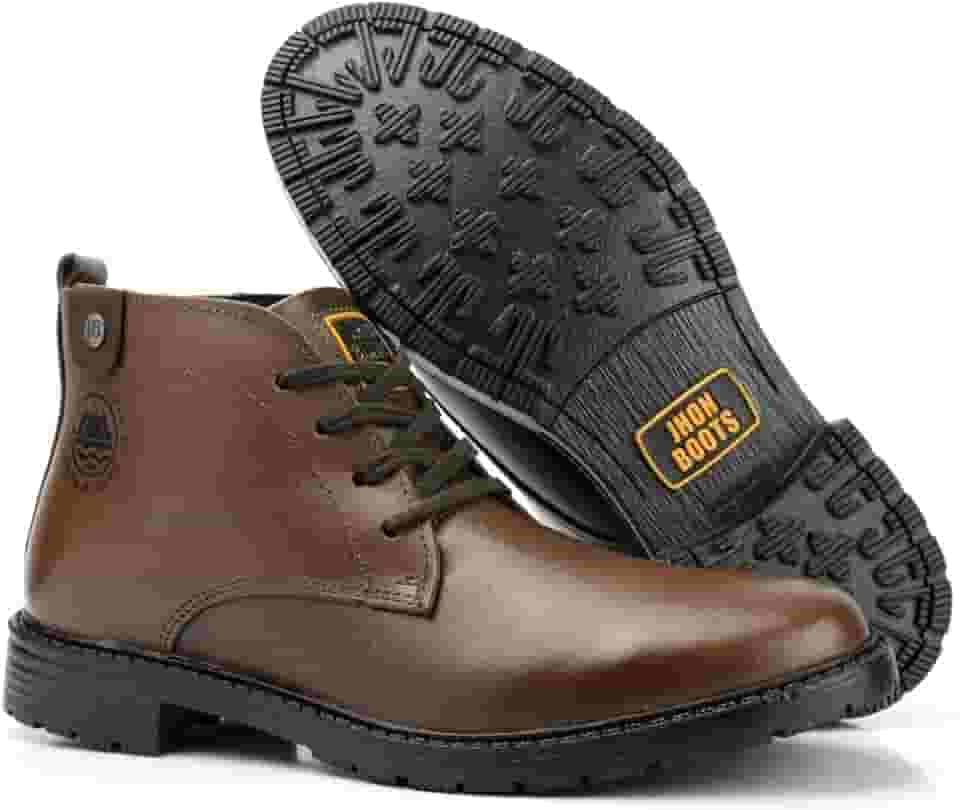 Bota Coturno Masculina de Couro Legítimo Casual