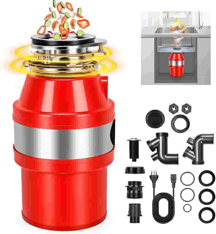 Triturador de lixo, Alimentação Contínua de 1/2 HP 560W (110V), Alimentos Pia, Descarte de lixo Triturador, Resíduos de Alimentos de Contínua com Interruptor de Ar