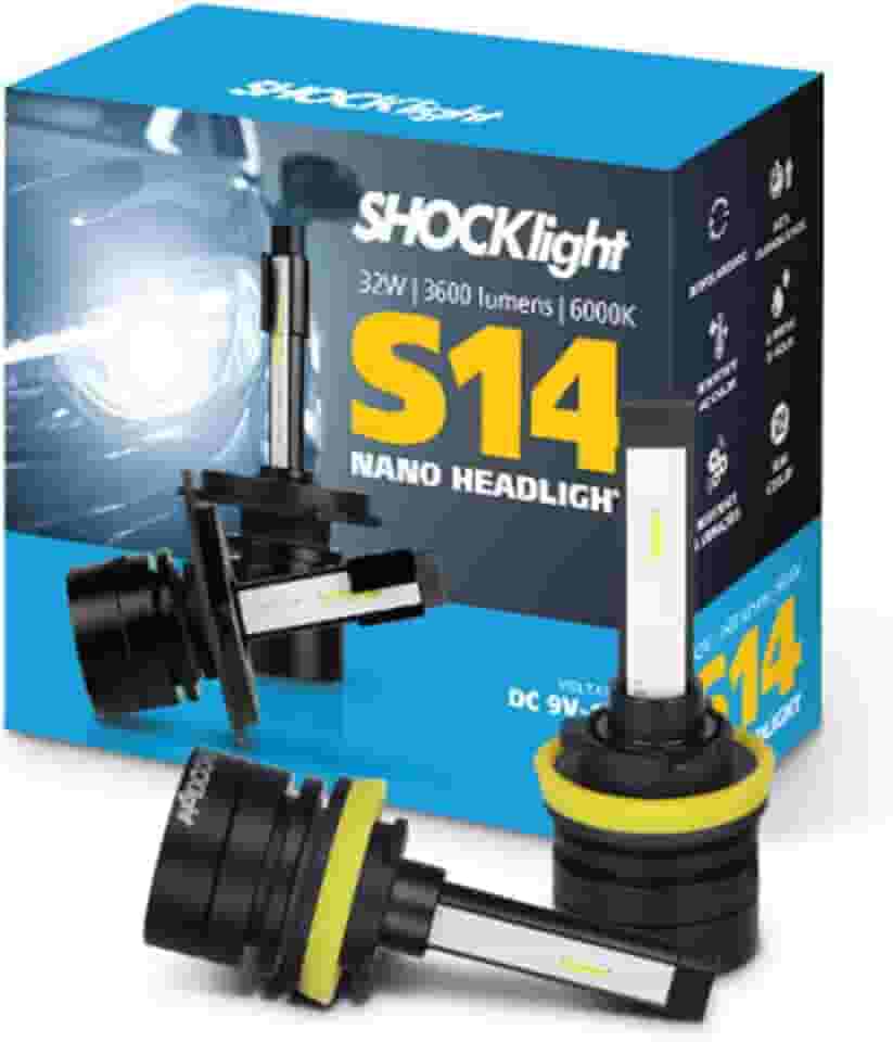 Par de Lâmpada Led do Farol H8, H9, H11, H16/2-Nano S14-3600 Lumens 6000K 12V 32W Shocklight - SLL-140011, Azul