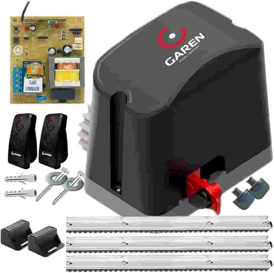 Kit Motor de Portão Deslizante Completo 2 Controles 3m Cremalheira (220, Volts)