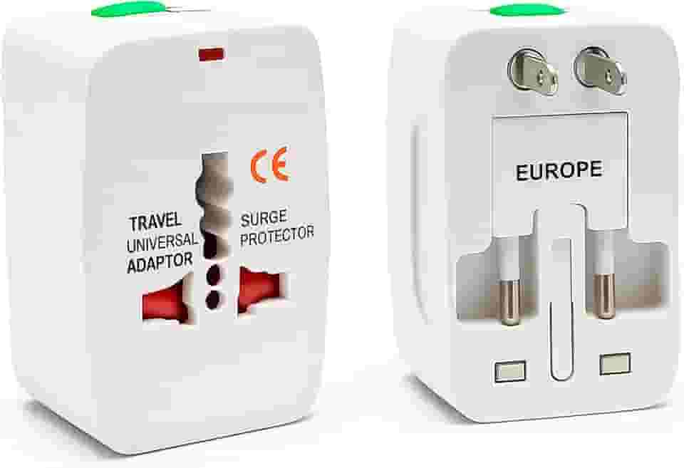 Kit com 2 Adaptadores de Tomada Universal, Adaptador Internacional de Energia, Americana, Argentina, Europa, China, Adaptador Internacional Tomada, Ideal para Viagem a Mais de 150 Países