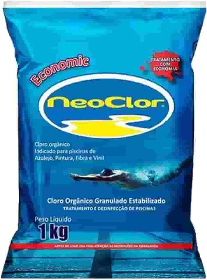 Cloro Orgânico Economic 1Kg Para Tratamento E Limpeza De Piscina Azulejo Vinil Fibra Neoclor