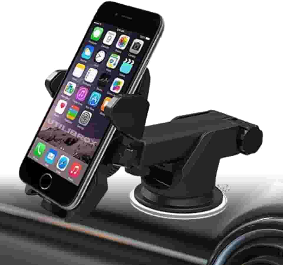 Suporte de Celular para Carro, Apoio Veicular de Celular GPS Smartphone C/Ventosa que Gruda no Painel Vidro Carro Trava Automática Anti Queda Waze Uber PREMIUM, UTBRX®