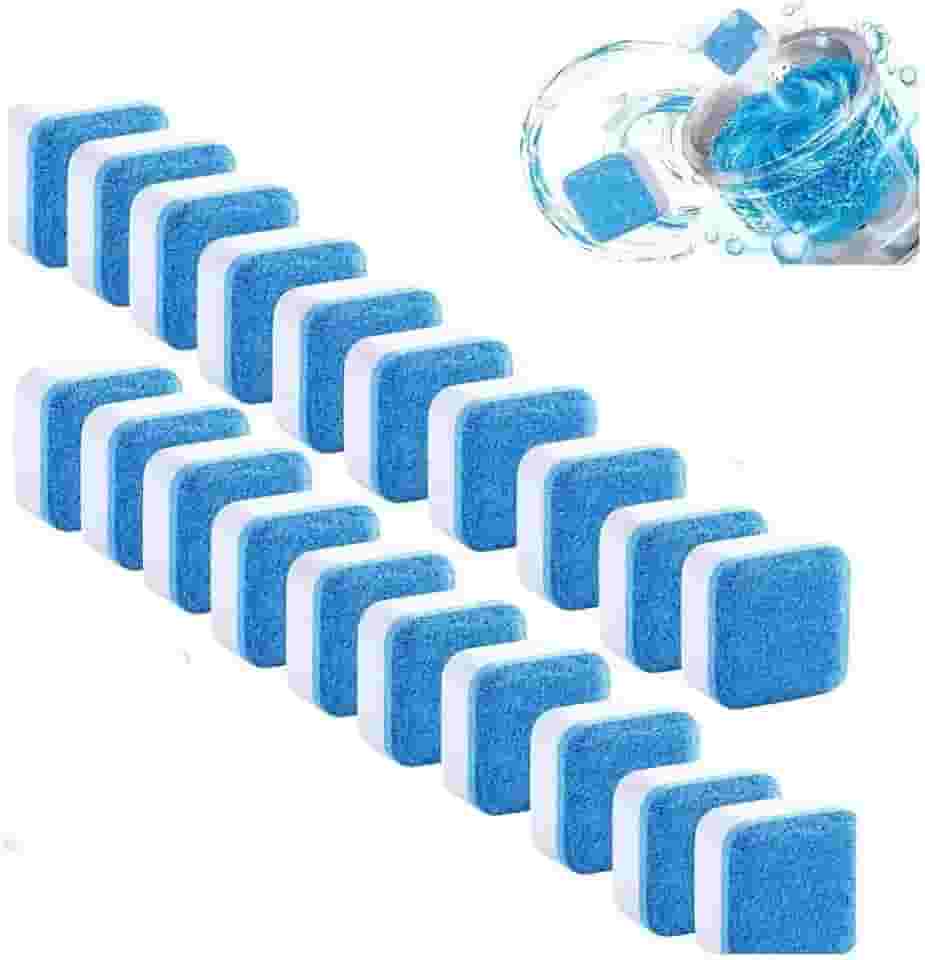 Kit 20 Pastilhas Efervescentes Antibacterianas Para Todos os Tipos de Máquinas de Lavar Roupas